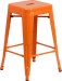 Orange Metal Backless 24 Inch