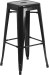 Black Metal Backless Bar Stool