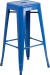 Blue Metal Backless Bar Stool