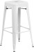 White Metal Backless Bar Stool