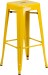 Yellow  Metal Backless Bar Stool