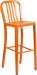 Orange Outdoor Metal Bar Stool