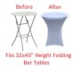 Fits 32 x 43 Bar Height Tables