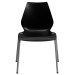 Black 770 lb Capacity Stack Chair with Lumbar Support and Silver Frame