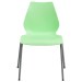 Green 770 lb Capacity Stack Chair with Lumbar Support and Silver Frame