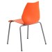 Orange 770 lb Capacity Stack Chair with Lumbar Support and Silver Frame