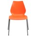 Orange 770 lb Capacity Stack Chair with Lumbar Support and Silver Frame