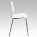 White 770 lb Capacity Stack Chair with Lumbar Support and Silver Frame