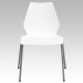 White 770 lb Capacity Stack Chair with Lumbar Support and Silver Frame