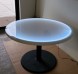 48 Inch Round Light Up Glow Top Table with Round Black Cast Iron Base