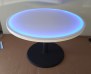 Blue 48 Inch Round Light Up Glow Top Table with Round Black Cast Iron Base