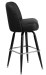 Black Vinyl Bucket Swivel Bar Stool Side