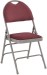 Burgundy Fabric Seat Triple Braced Metal Folding Chair with Easy-Carry Handle