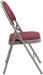 Burgundy Fabric Seat Triple Braced Metal Folding Chair with Easy-Carry Handle