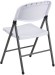 White Folding Plastic Chair w/ Charcoal Gray Frame