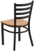 Black Metal Ladder Back Restaurant Chair w/ Natural Wood Seat