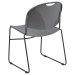 Gray Sled Base Stacking Chair with Plastic Seat and Back