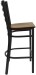 Ladder Back Black Metal Bar Stool Mahogany Wood Seat