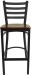 Ladder Back Black Metal Bar Stool Mahogany Wood Seat