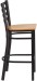 Ladder Back Black Metal Bar Stool Natural Wood Seat