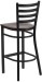 Ladder Back Black Metal Bar Stool Walnut Wood Seat