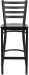 Ladder Back Black Metal Bar Stool Walnut Wood Seat