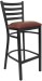 Ladder Back Black Metal Bar Stool Burgundy Vinyl Seat