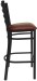 Ladder Back Black Metal Bar Stool Burgundy Vinyl Seat