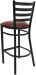 Ladder Back Black Metal Bar Stool Burgundy Vinyl Seat