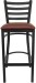 Ladder Back Black Metal Bar Stool Burgundy Vinyl Seat