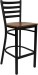 Ladder Back Black Metal Bar Stool Cherry Wood Seat