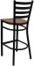 Ladder Back Black Metal Bar Stool Cherry Wood Seat