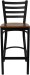 Ladder Back Black Metal Bar Stool Cherry Wood Seat