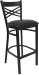 X Back Black Metal Bar Stool with Black Vinyl Seat