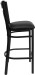 X Back Black Metal Bar Stool with Black Vinyl Seat