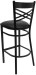 X Back Black Metal Bar Stool with Black Vinyl Seat