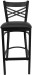 X Back Black Metal Bar Stool with Black Vinyl Seat