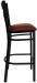 X Back Black Metal Bar Stool with Burgundy Vinyl Seat