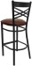 X Back Black Metal Bar Stool with Burgundy Vinyl Seat