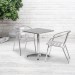 24 x 24 Square Outdoor Restaurant Dining Table with Stainless Top