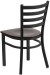 Black Metal Ladder Back Restaurant Chair w/ Walnut Wood Seat