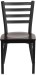 Black Metal Ladder Back Restaurant Chair w/ Walnut Wood Seat