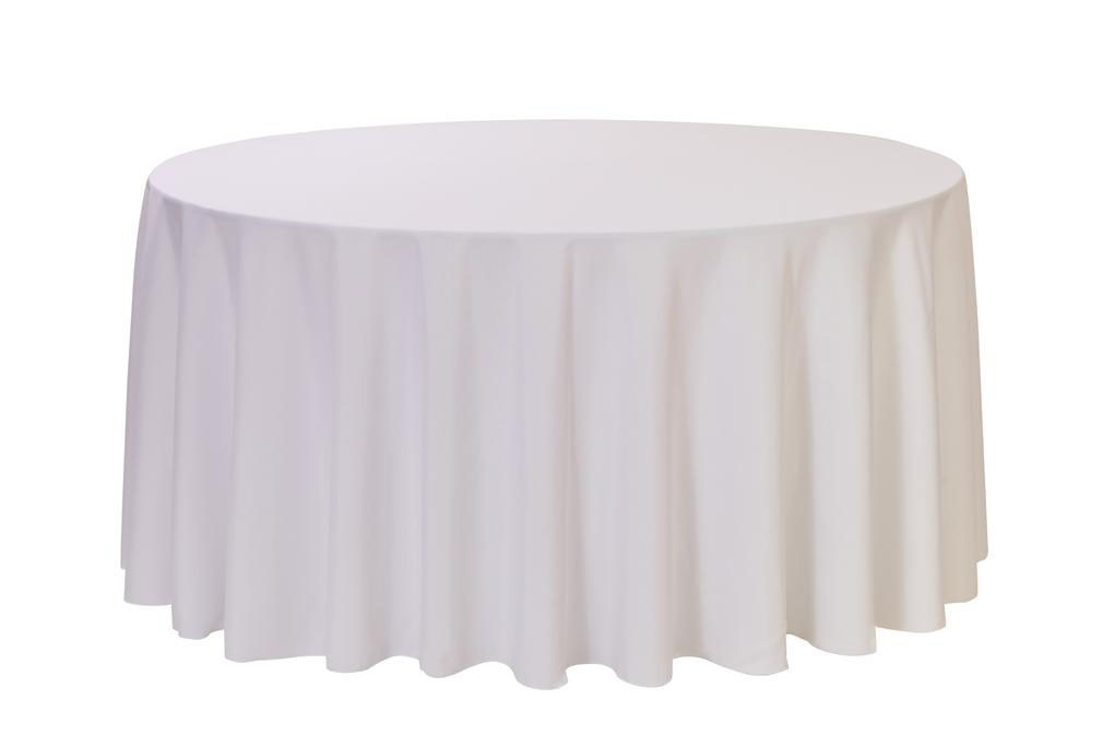white round cloth tablecloths